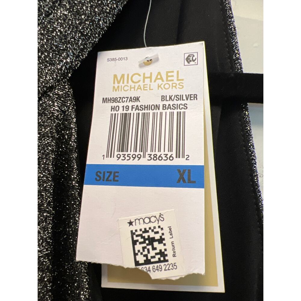 NWT Michael Kors Women’s Halter Neck Lurex Twist Jumpsuit Size XL Silver Gray - Picture 5 of 7